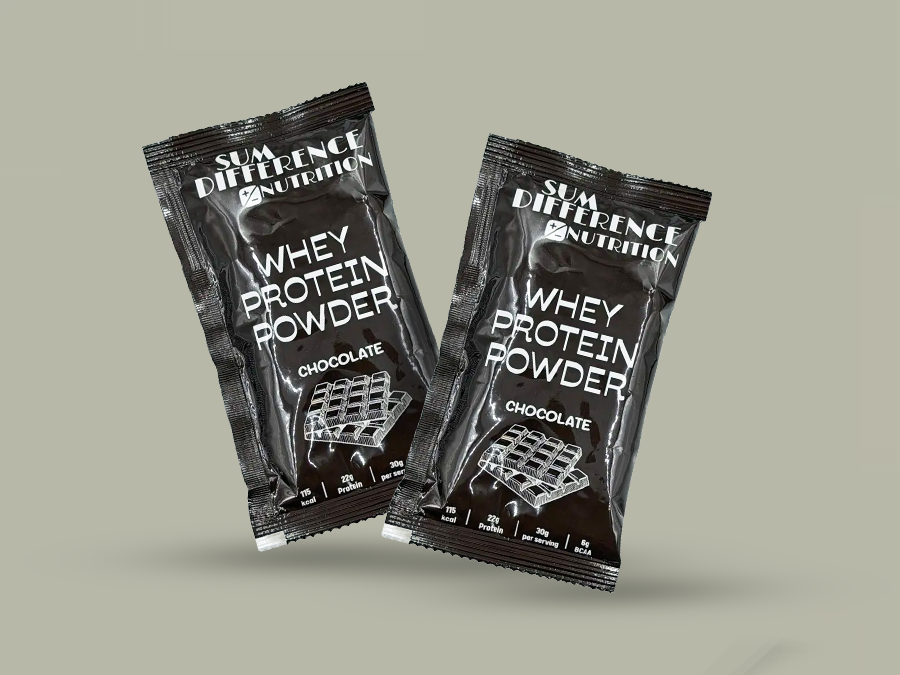 SUM DIFFERENCE Whey Protein Powder - Chocolate. (10 Sachet Pack)